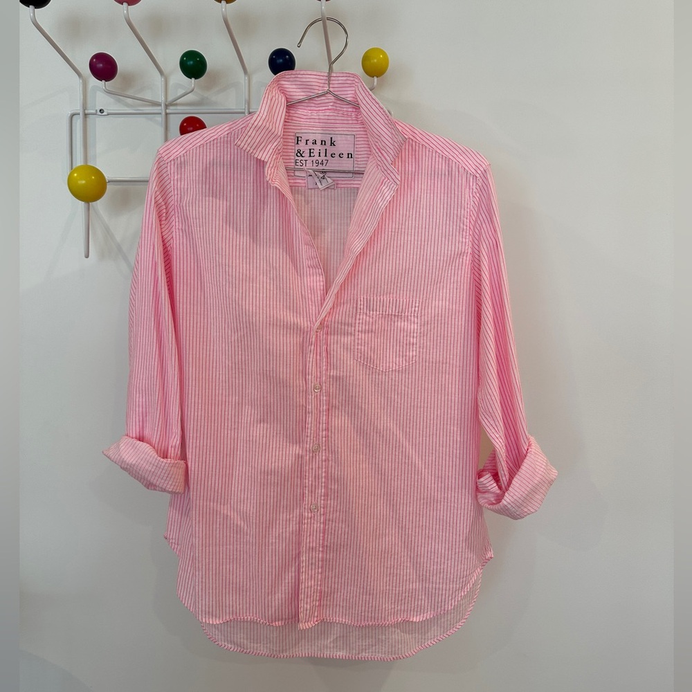 Frank and Eileen Pink Stripe Button Up